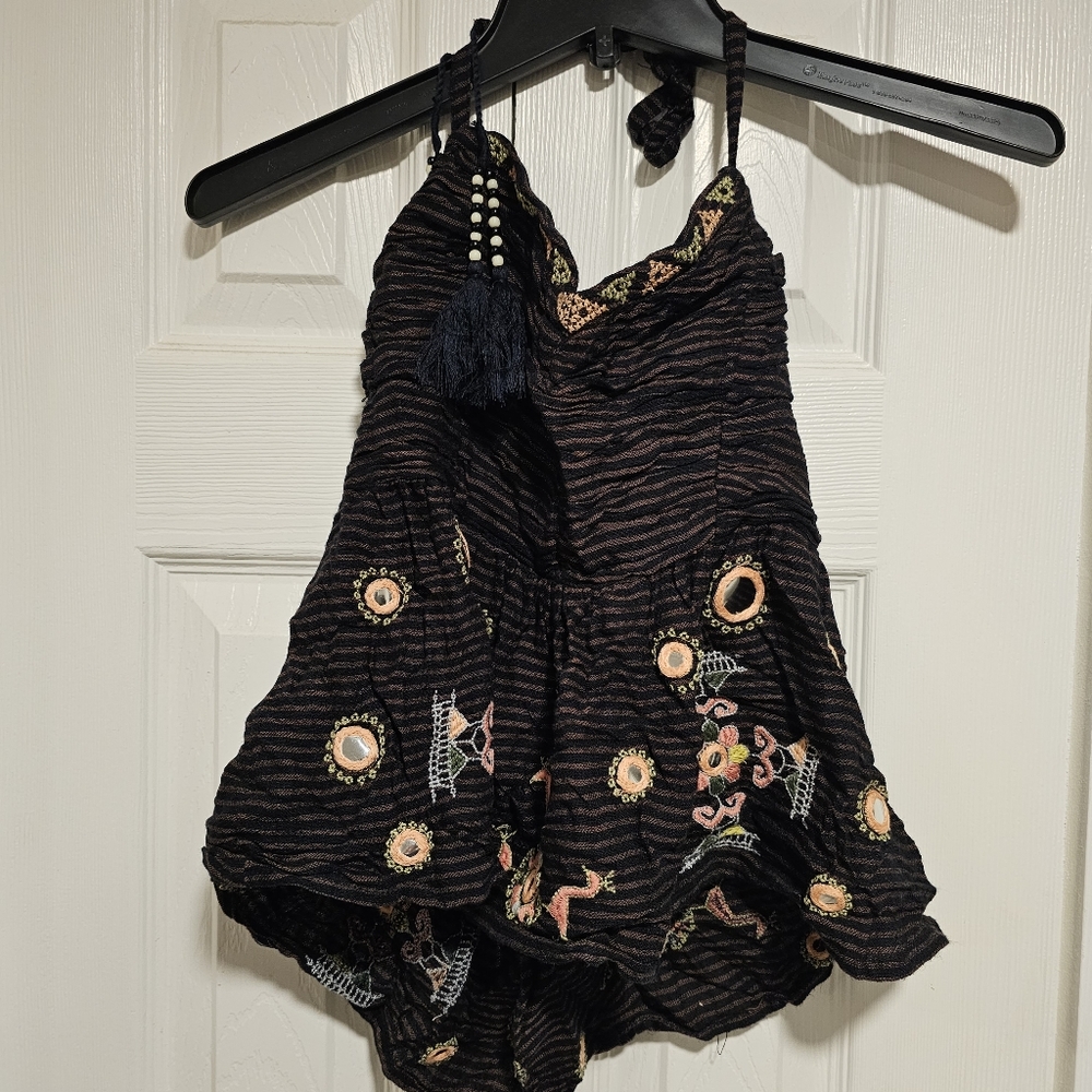 Free People Halter tie Babydoll Top